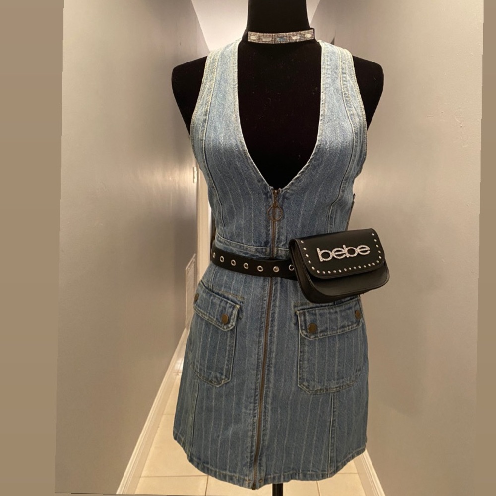 Jean One Piece Dress Pin Stripe Denim